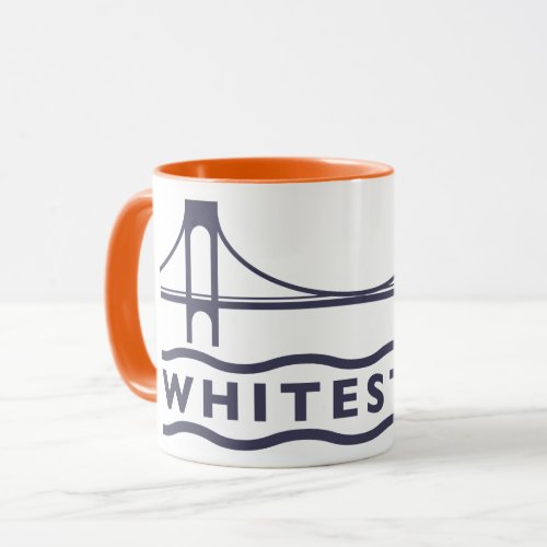  Whitestone  Bridge New York orange_blue Mug