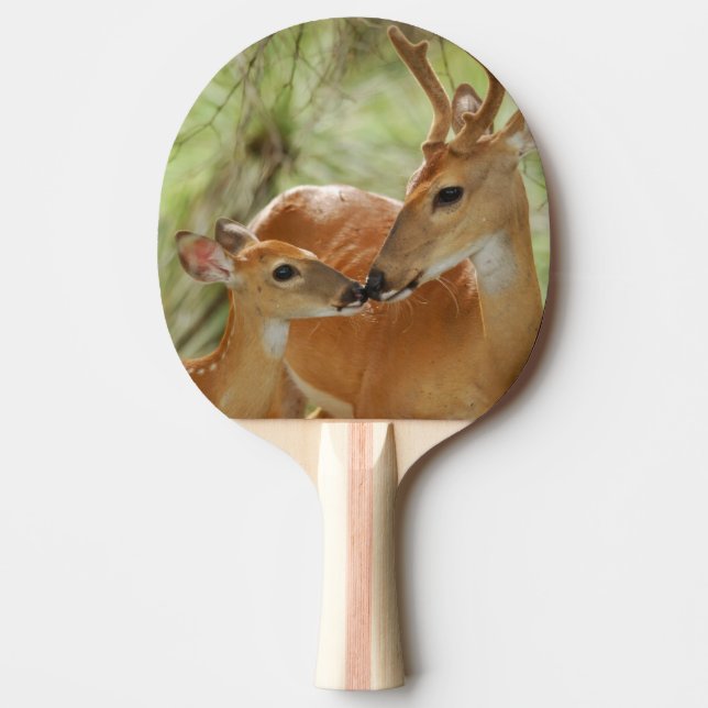 Whitetail Buck And Fawn Bonding Ping-Pong Paddle (Front)