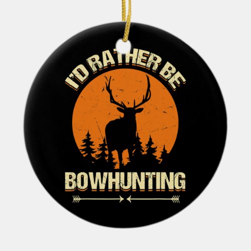 Whitetail Buck Bowhunting Deer Hunting Bow Hunter Ceramic Ornament