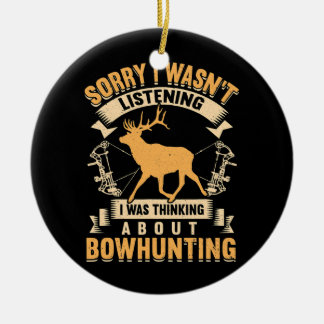Whitetail Buck Bowhunting Deer Hunting Bow Hunter Ceramic Ornament