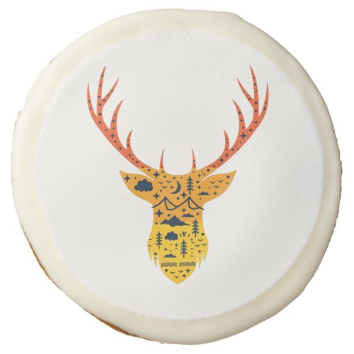 Whitetail Buck Deer Antler Head Hunting Hunter Sugar Cookie