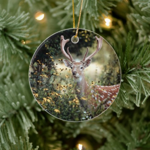Whitetail Buck Deer awesome Hunting Ceramic Ornament