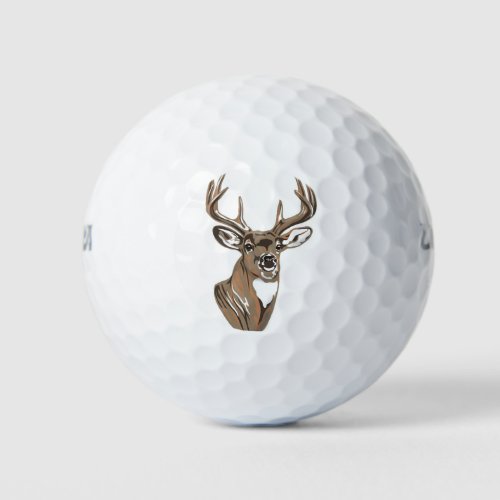 Whitetail Buck Deer Head Golf Balls