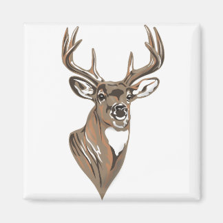 Whitetail Buck Deer Head Magnet