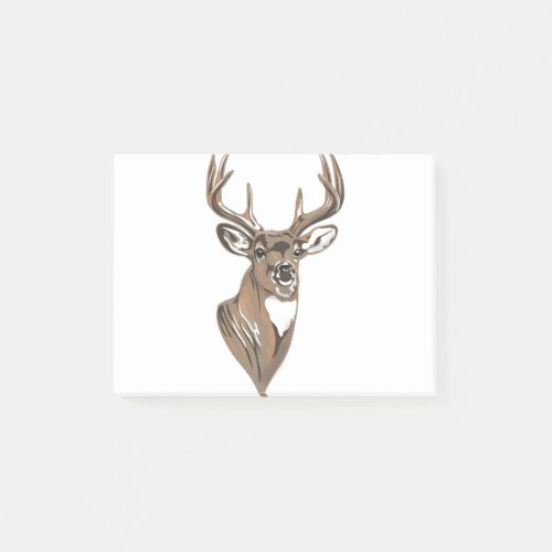 Whitetail Buck Deer Head Post_it Notes