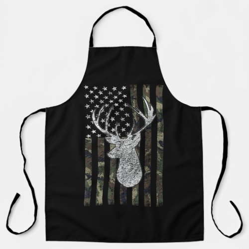 Whitetail Buck Deer Hunting American Camouflage Apron