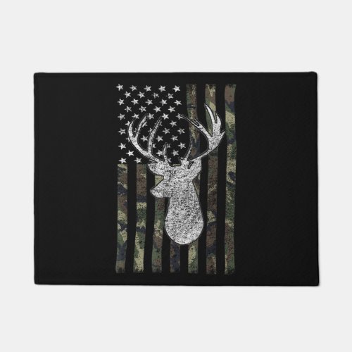 Whitetail Buck Deer Hunting American Camouflage Doormat
