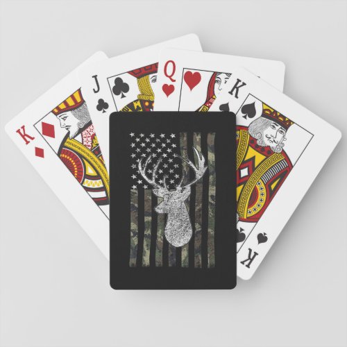 Whitetail Buck Deer Hunting American Camouflage Playing Cards