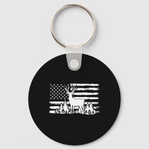 Whitetail Buck Deer Hunting Shirt American Vintage Keychain