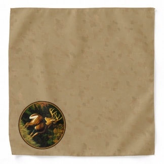 Whitetail Buck Deer Hunting Tan Bandana