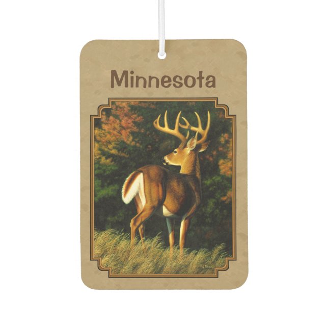 Whitetail Buck Deer Hunting Tan Car Air Freshener (Front)