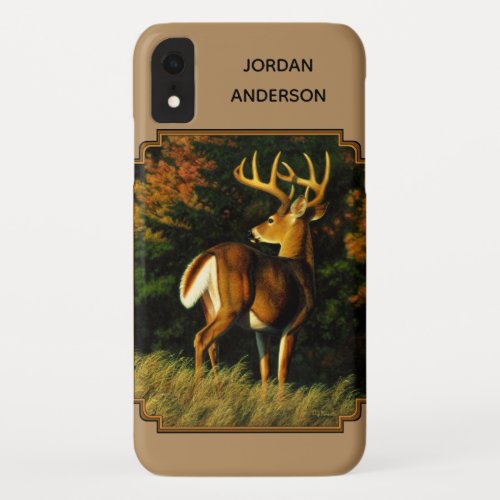 Whitetail Buck Deer Hunting Tan iPhone XR Case