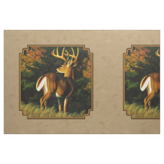 Whitetail Buck Deer Hunting Tan Fabric