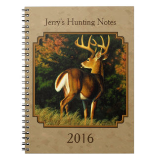 Whitetail Buck Deer Hunting Tan Notebook