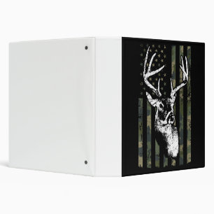 Whitetail Buck Deer Hunting USA Camouflage America 3 Ring Binder