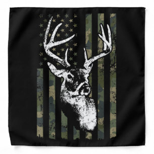Whitetail Buck Deer Hunting USA Camouflage America Bandana