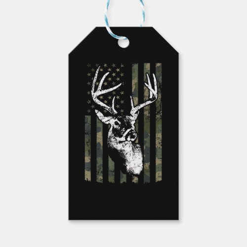 Whitetail Buck Deer Hunting USA Camouflage America Gift Tags