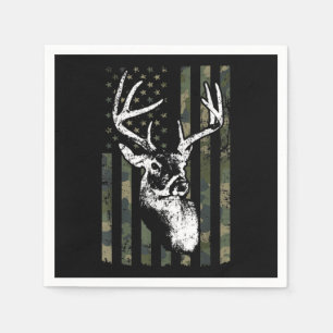Whitetail Buck Deer Hunting USA Camouflage America Napkins