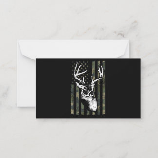 Whitetail Buck Deer Hunting USA Camouflage America Note Card