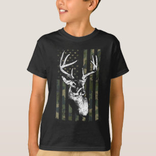 Whitetail Buck Deer Hunting USA Camouflage America T-Shirt