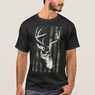 Whitetail Buck Deer Hunting USA Camouflage America T-Shirt