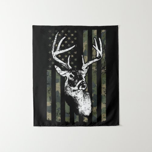 Whitetail Buck Deer Hunting USA Camouflage America Tapestry