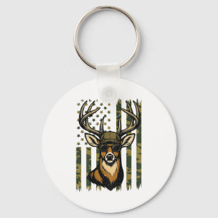 Whitetail Buck Youth Boy Deer Hunting Camo America Keychain