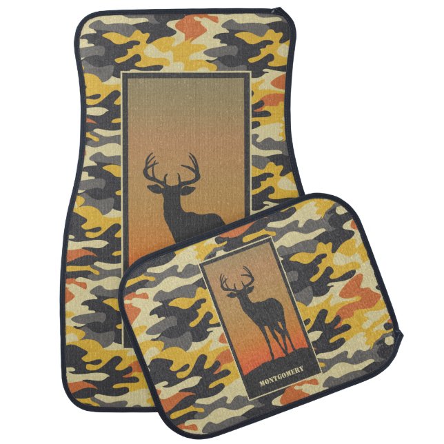 Whitetail Deer and Camo Car Floor Mat (Set)