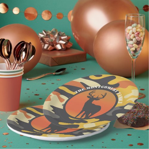 Whitetail Deer and Camo Paper Plates