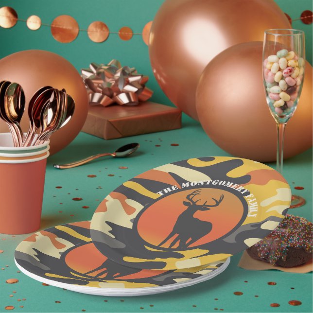 Whitetail Deer and Camo Paper Plates (Multi)