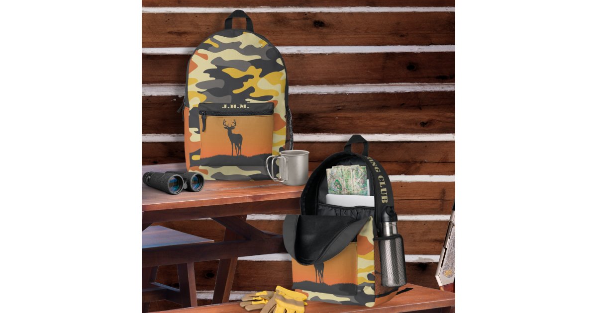 Whitetail Deer and Camo Printed Backpack