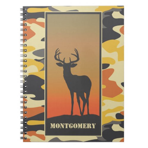 Whitetail Deer and Camo Spiral Notebook