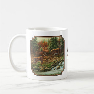 Whitetail Deer and Waterfall Coffee Mug
