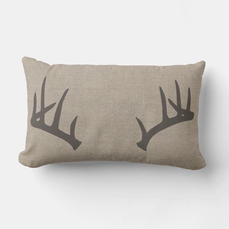 Whitetail Deer Antlers Lumbar Pillow Zazzle