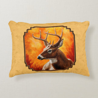 Whitetail Deer Autumn Gold Decorative Pillow