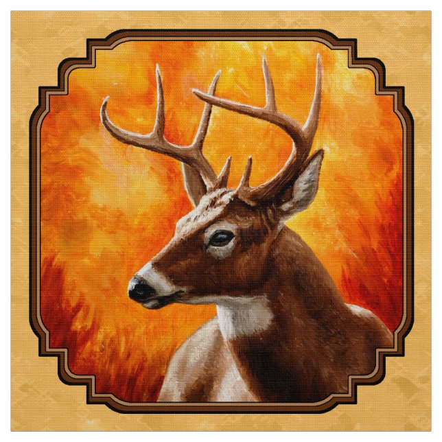 Whitetail Deer Autumn Gold Fabric (Swatch)