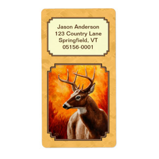 Whitetail Deer Autumn Gold Label