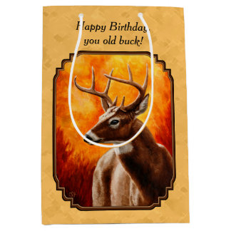 Whitetail Deer Autumn Gold Medium Gift Bag