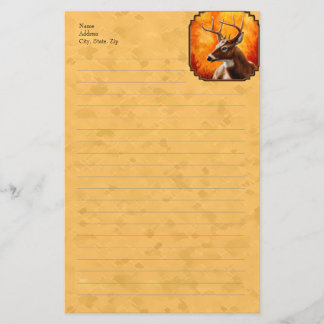 Whitetail Deer Autumn Gold Stationery