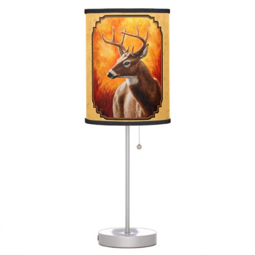 Whitetail Deer Autumn Gold Table Lamp