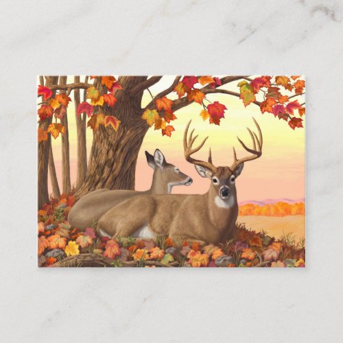 Whitetail Deer Autumn Maple Tree Business Card