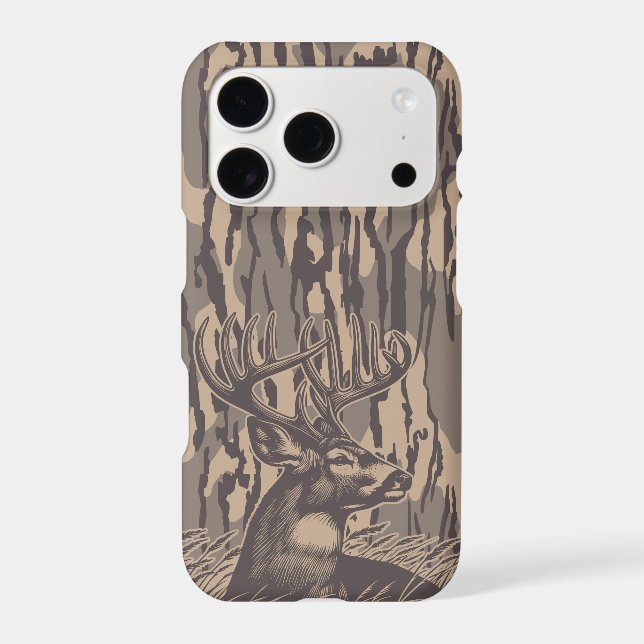 Whitetail Deer Bottom lands Camo Hunting Forest iPhone Case (Back)