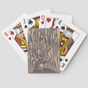 Whitetail Deer Bottom lands Camo Hunting Forest Poker Cards