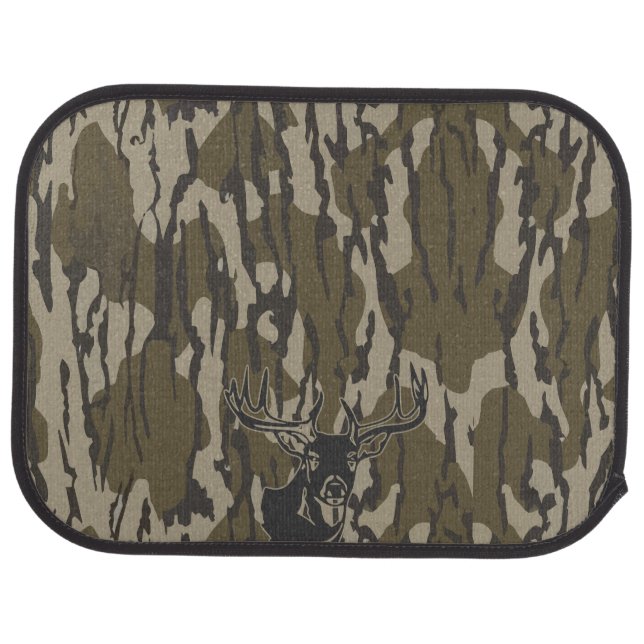 Whitetail Deer Bottomland Camo Hunting Camo Car Floor Mat (Rear)