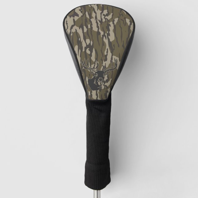 Whitetail Deer Bottomland Camo Hunting Camo Golf Head Cover (Front)