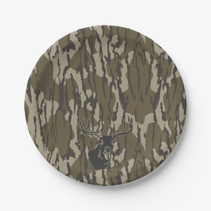 Whitetail Deer Bottomland Camo Hunting Camo Paper Plates