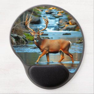 Whitetail Deer Buck And Waterfalls Gel Mouse Pad
