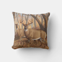 Whitetail Deer Buck & Doe Autumn Maple Woods