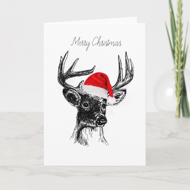 Whitetail Deer Christmas Card (Front)