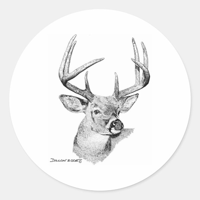 Whitetail Deer Classic Round Sticker (Front)